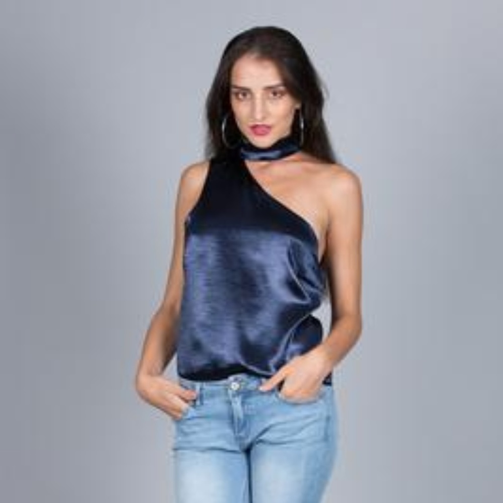 SATIN CHOKER TANK TOP